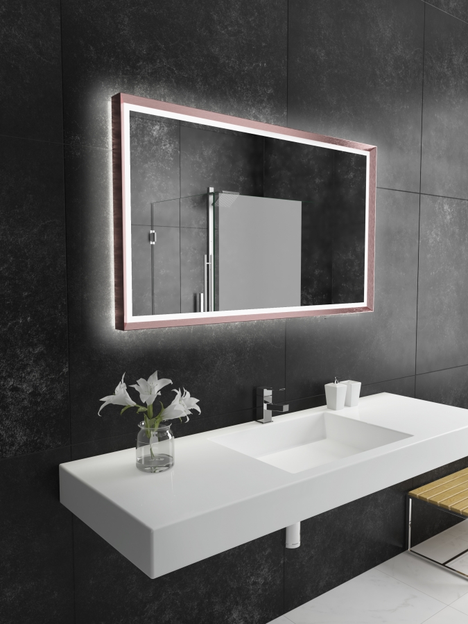 Paris Mirror, Black Light Up Mirror For Bathroom