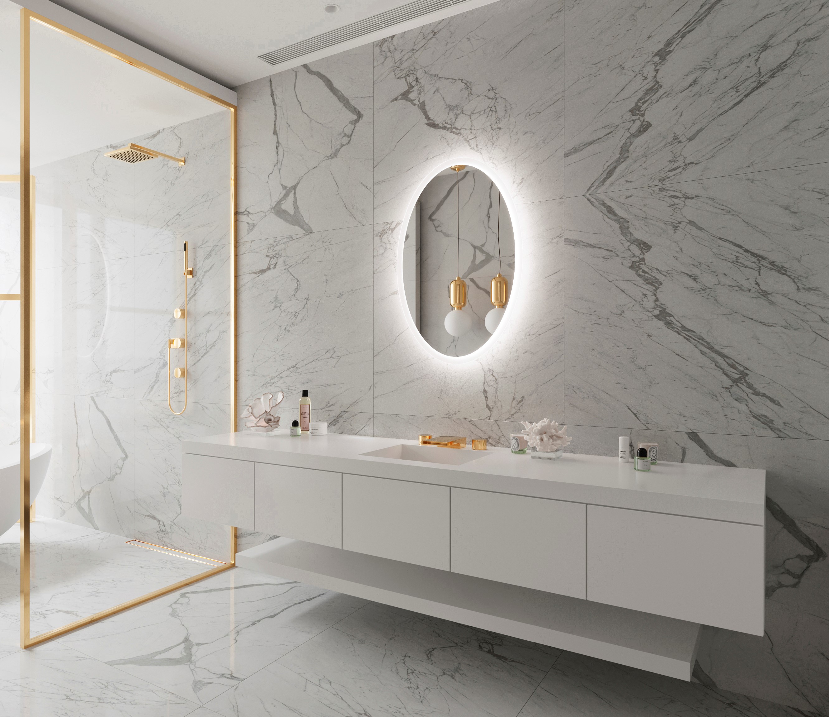 Paris Mirror, Oval Bathroom Mirror 24 X 36