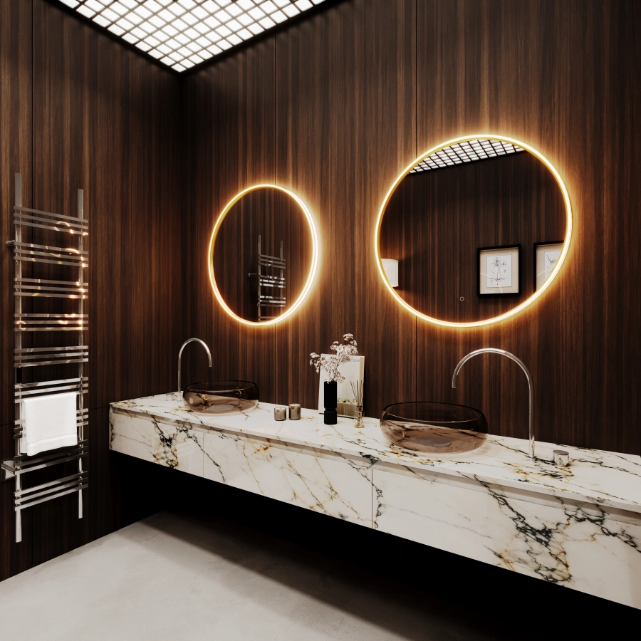 Vanity Led Mirror Orvella Round 40 x 40 Gold
