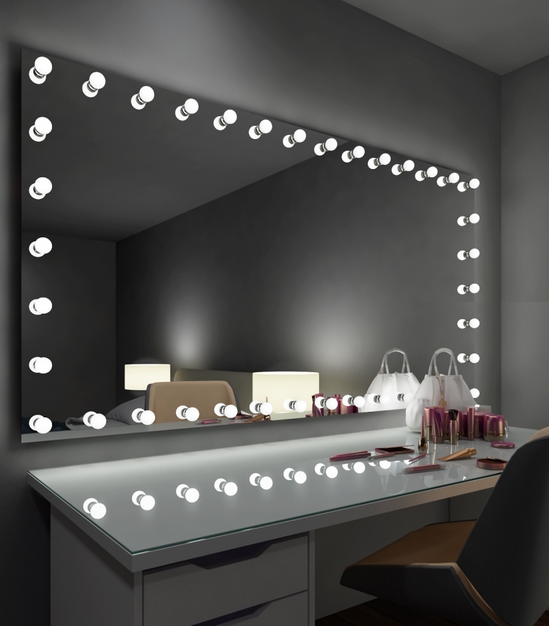 Details about   Modern 32" LED Bathroom Wall Mirrors with Illuminated Light Makeup Vanity Mirror 