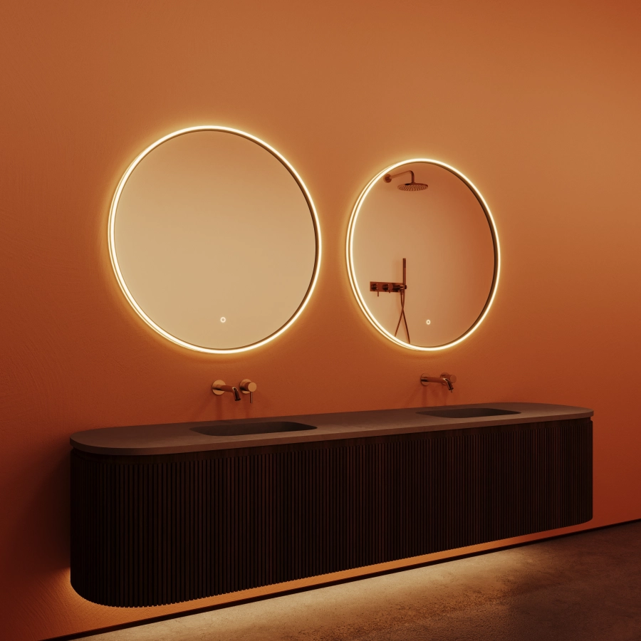 Vanity Led Mirror Orvella Round 40 x 40 Black