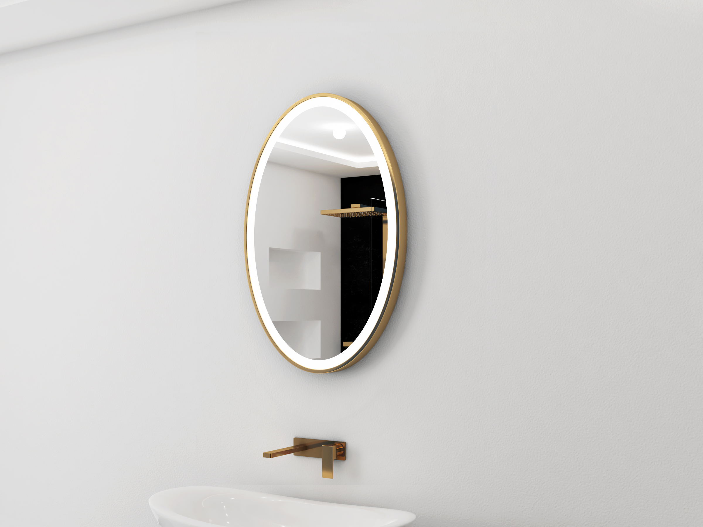 Gold Lighted Mirror Galaxy Oval 24 X 36