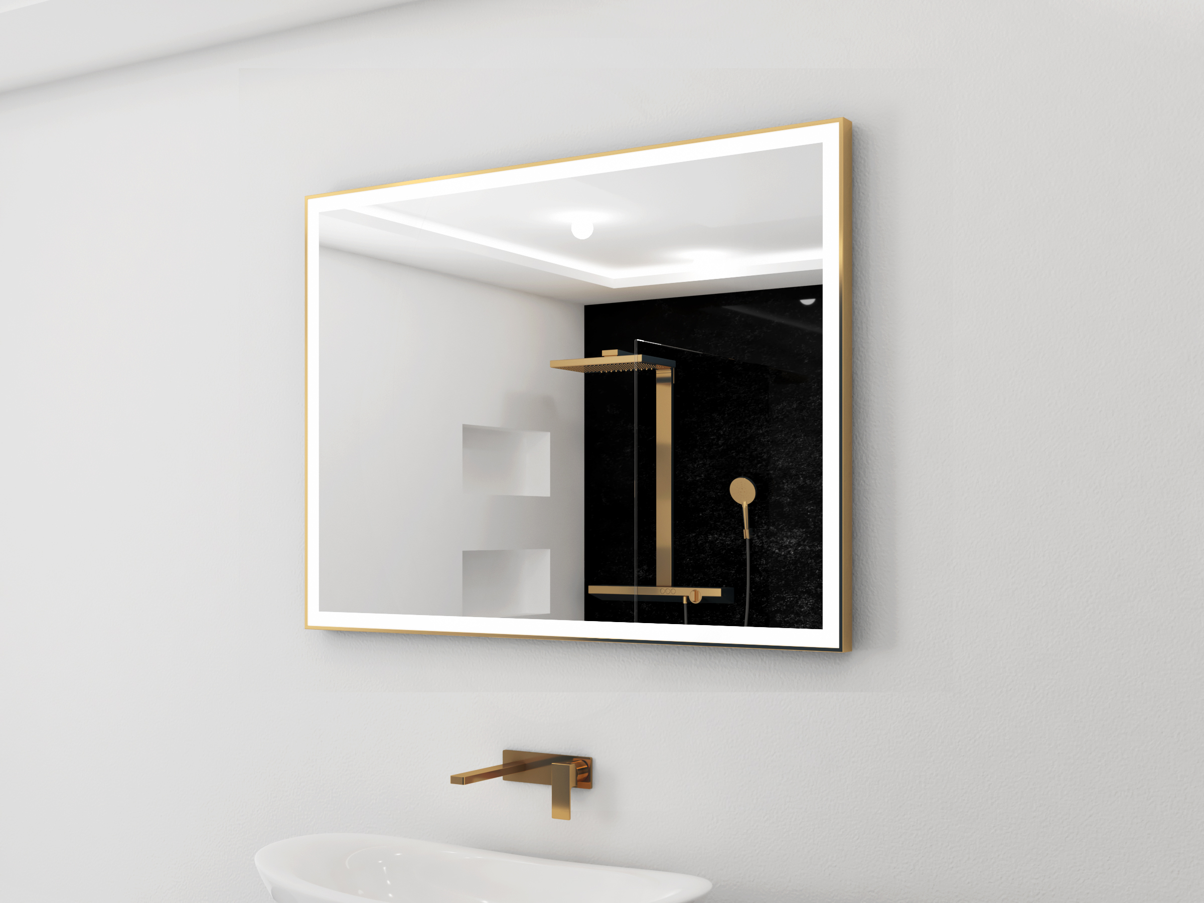 Gold Lighted Mirror Galaxy 48 X 36