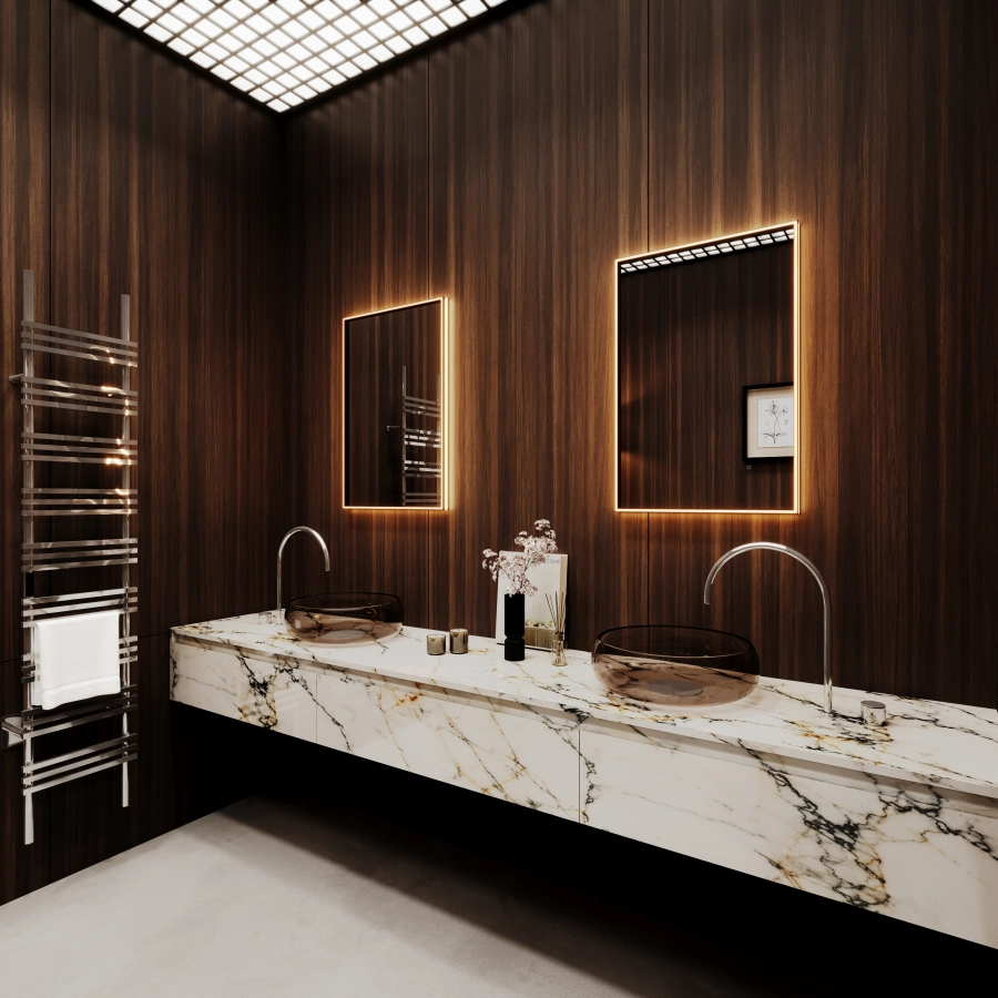 Vanity Led Mirror Orvella 24 x 36 Black