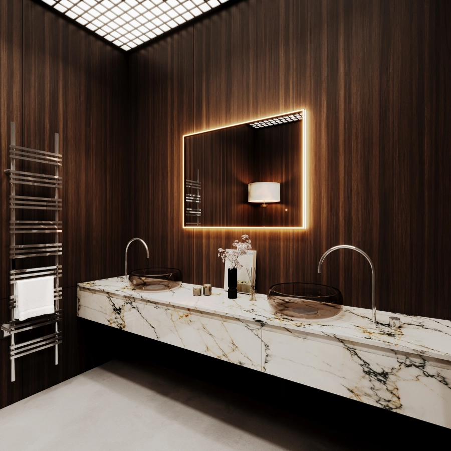 Vanity Led Mirror Orvella 48 x 36 Black
