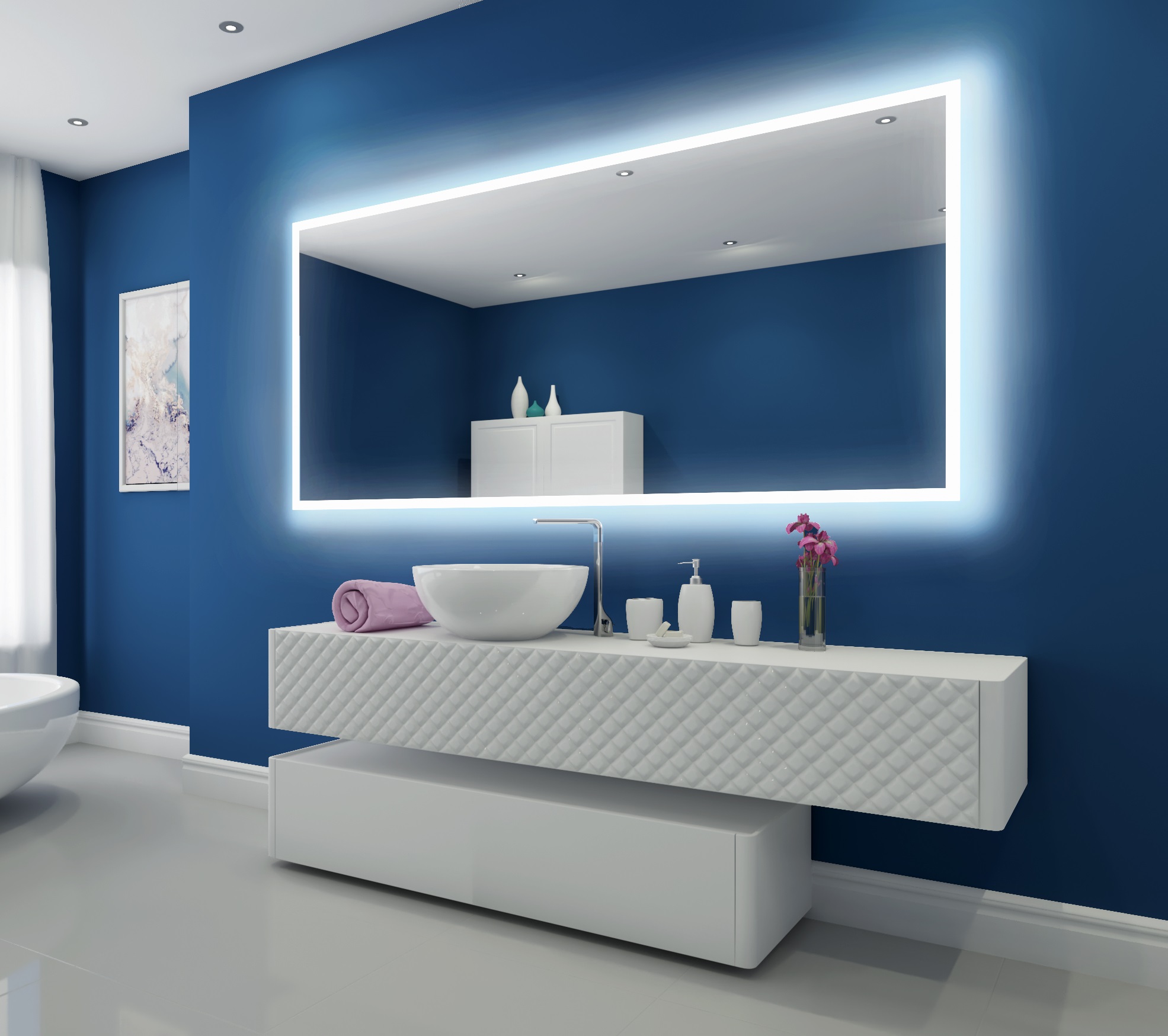 Ibmirror Modern Lighted Bathroom Mirror Backlit