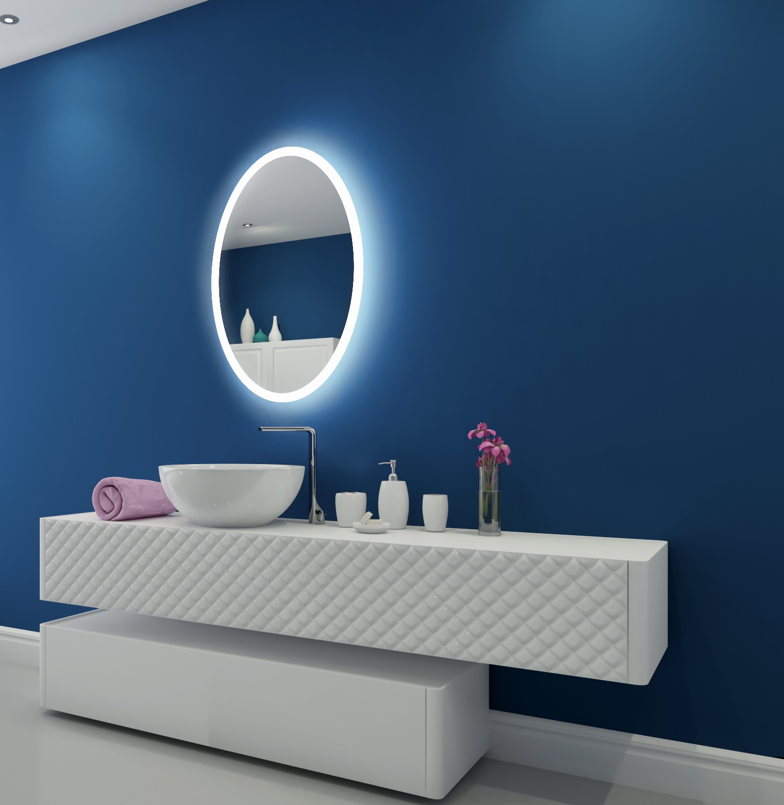 Dimmable Backlit Oval 24 X 36