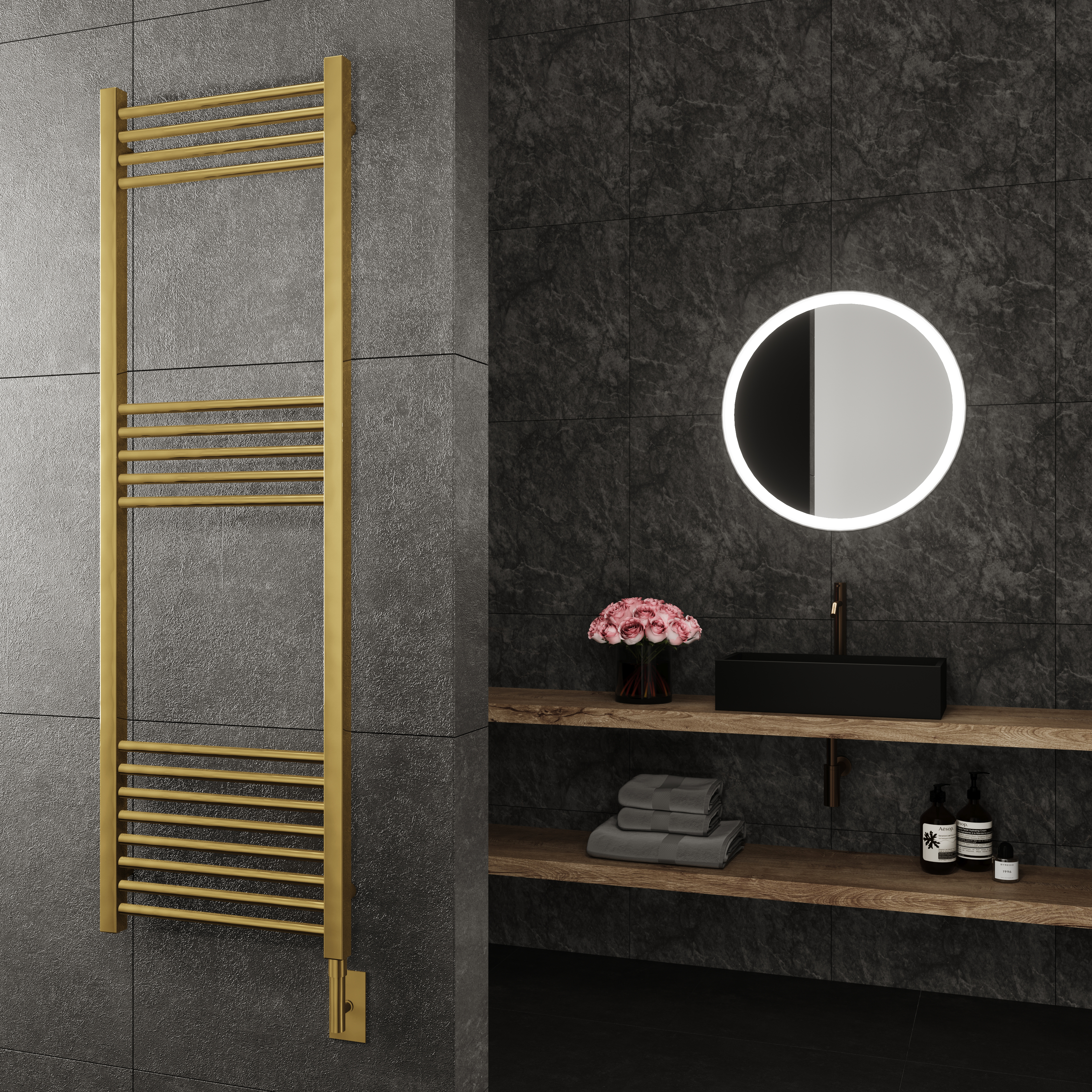 Eos Towel Warmer in Gold 63 x 19.7