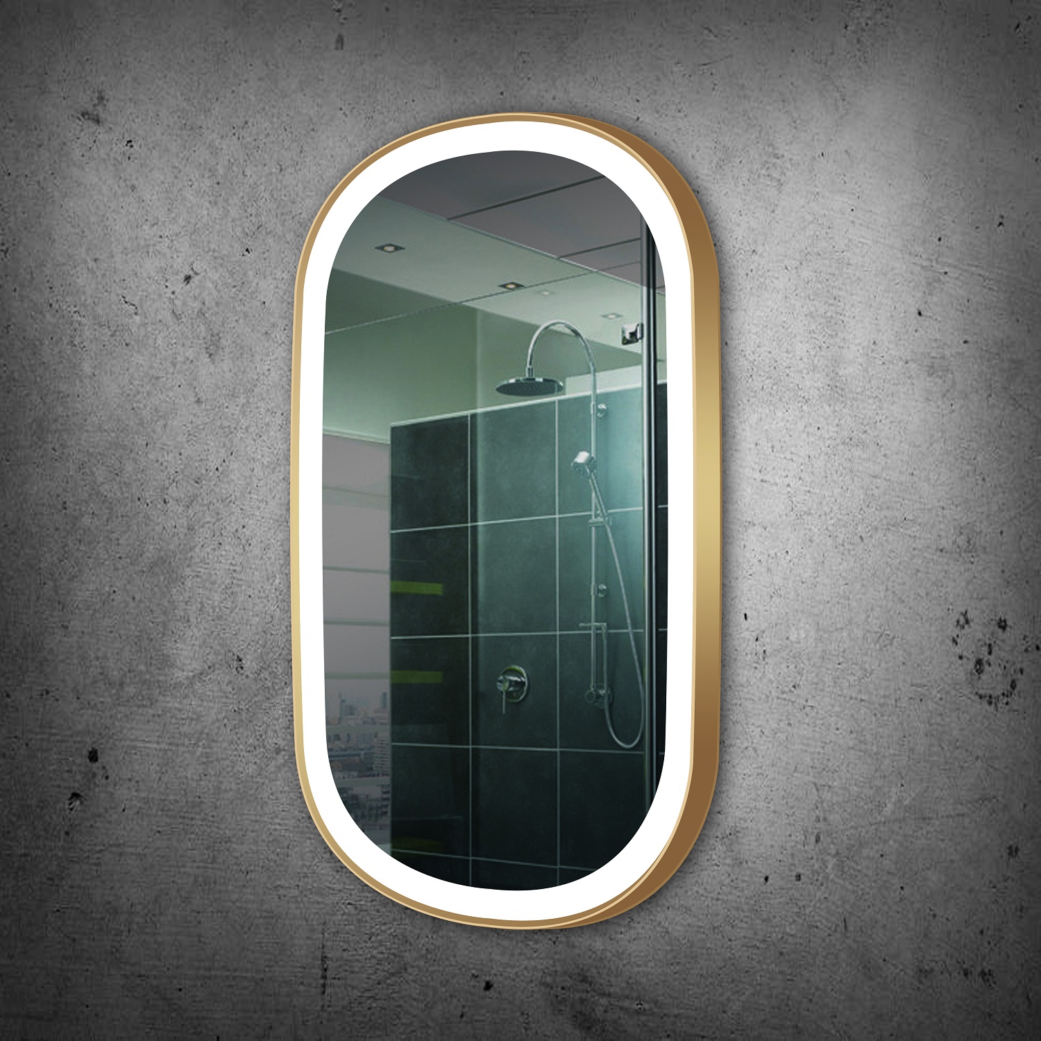 Vanity Led Mirror Chic Oval 24 x 36 Gold