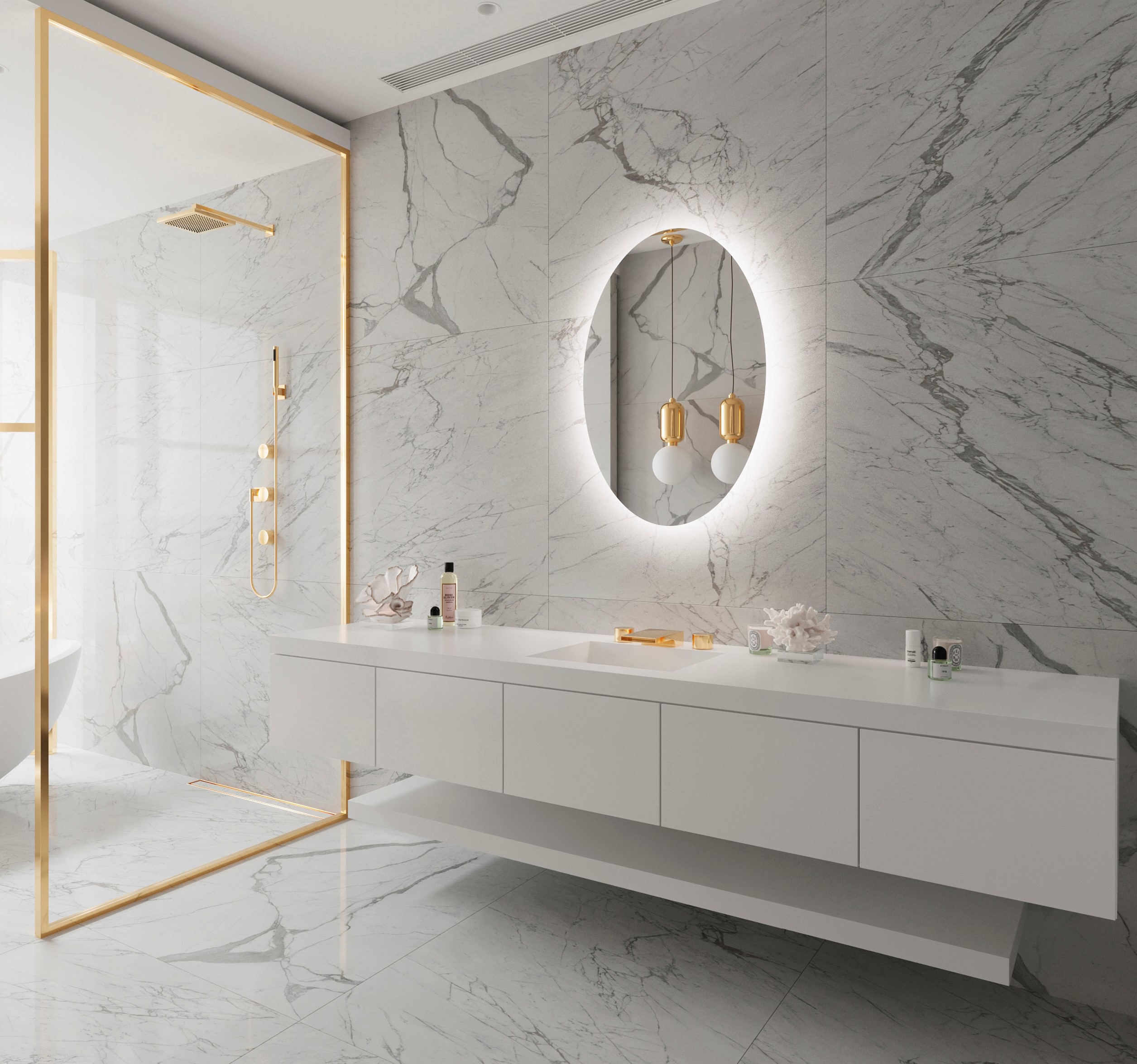 Illuminated LED Bathroom Mirror by Suite Mirror