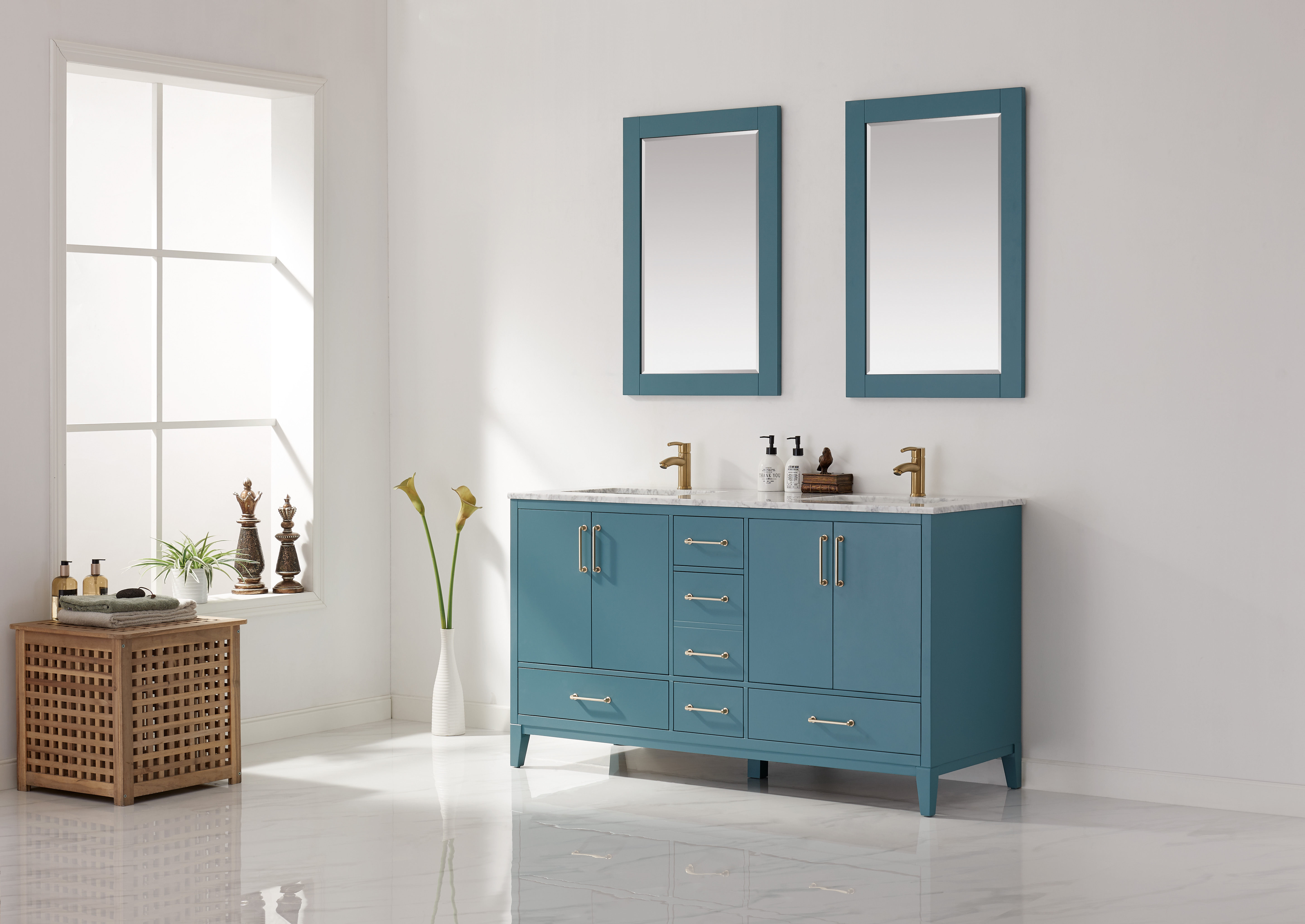 Ibmirror Modern Lighted Bathroom Mirror Backlit Modern Lighted Bathroom Mirror, Teal Bathroom Vanity 60 Inch