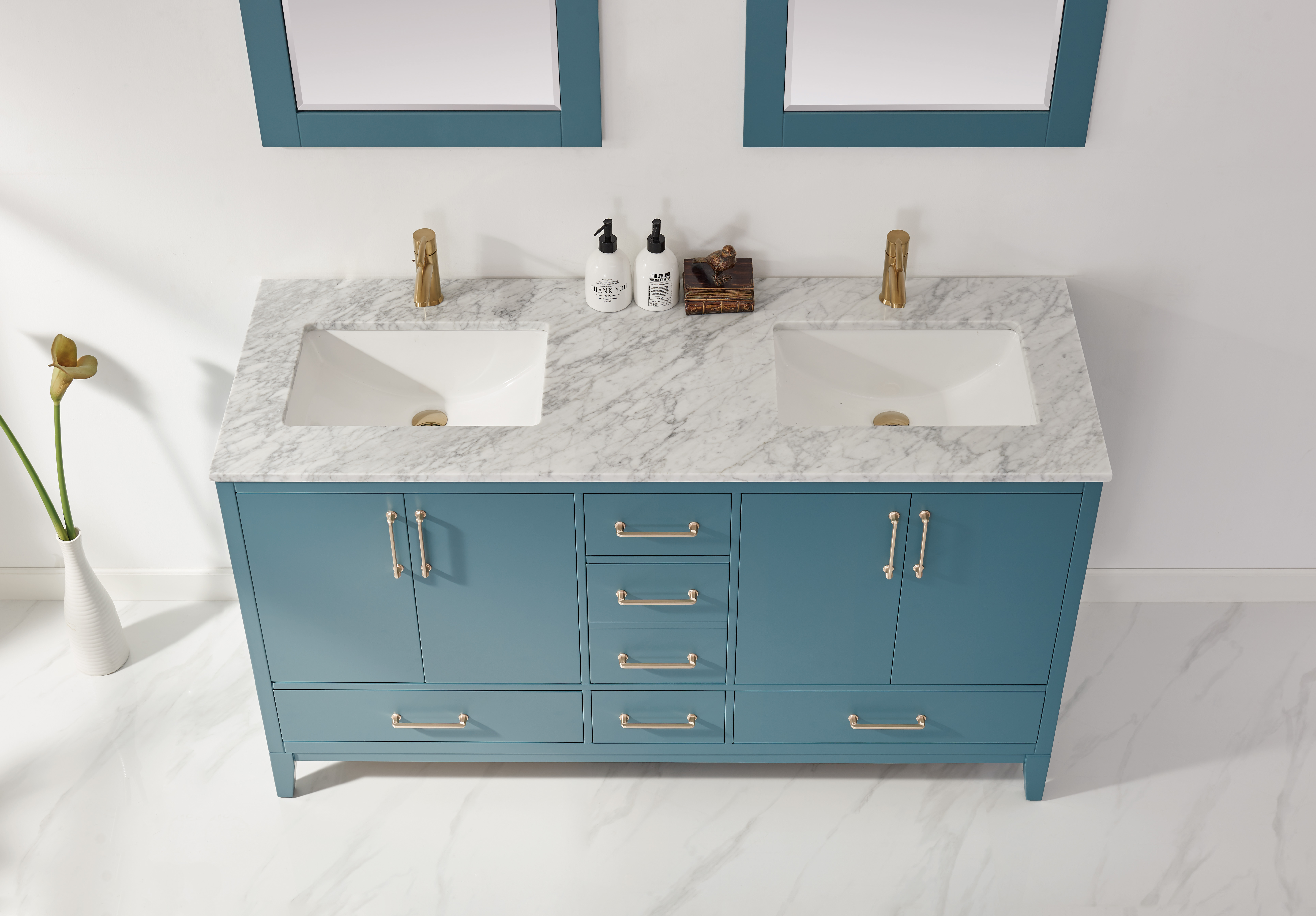 Ibmirror Modern Lighted Bathroom Mirror Backlit Modern Lighted Bathroom Mirror, Teal Bathroom Vanity 60 Inch