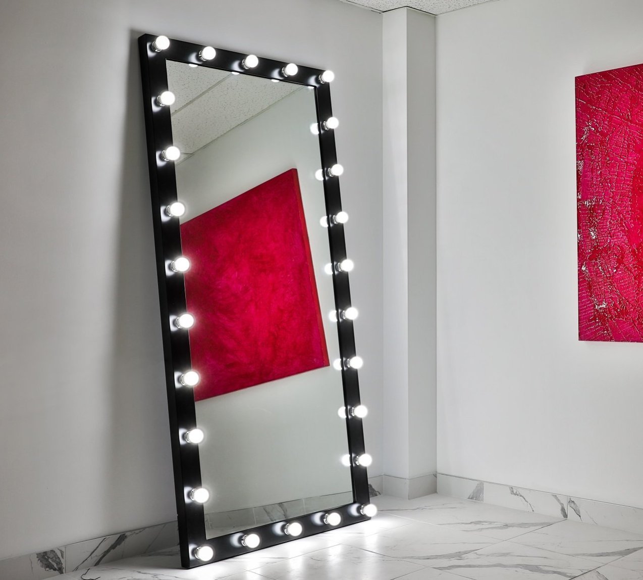 Dressing Hollywood Mirror 85 x 40 in Black